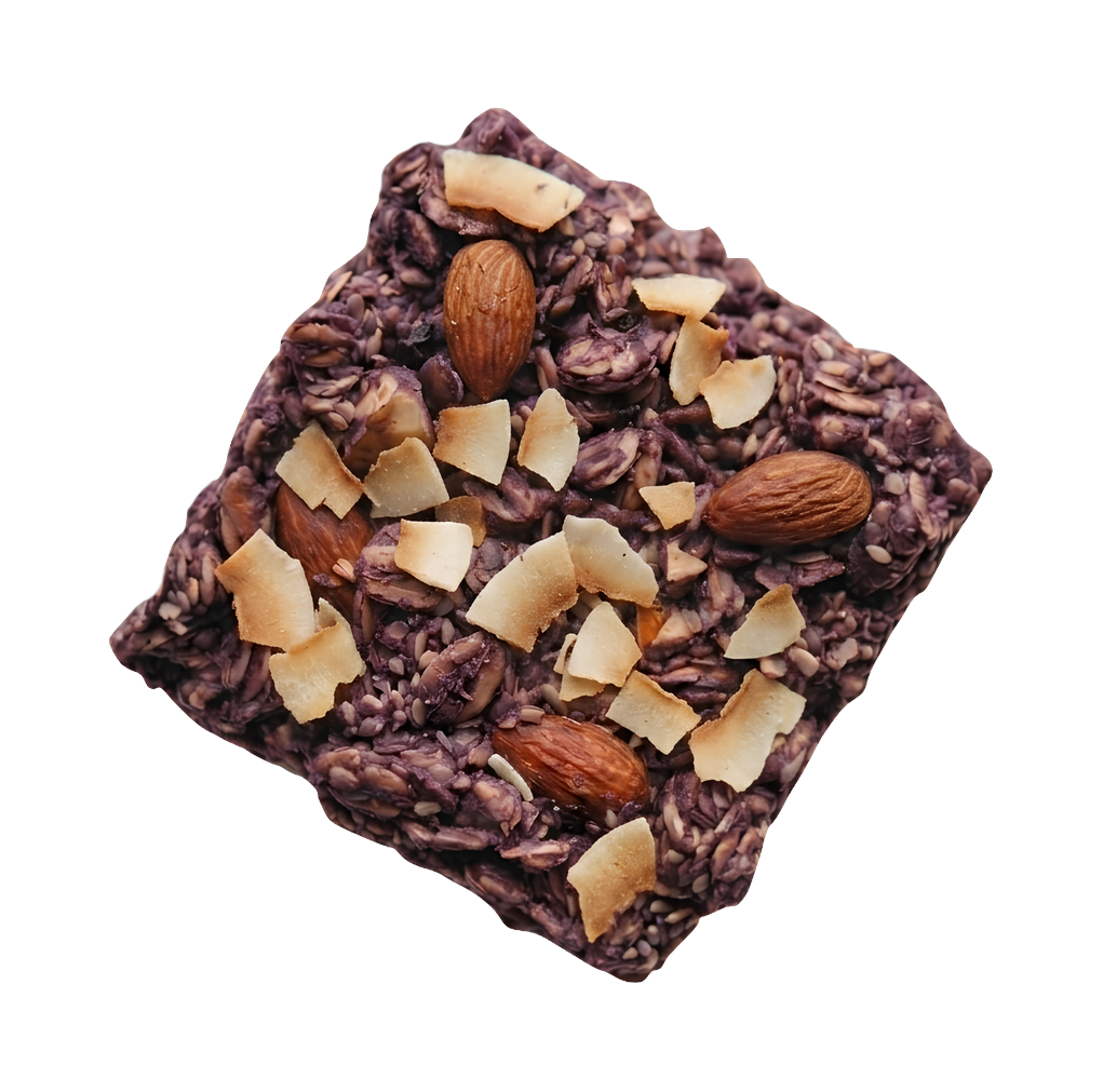 ube coconut granola square